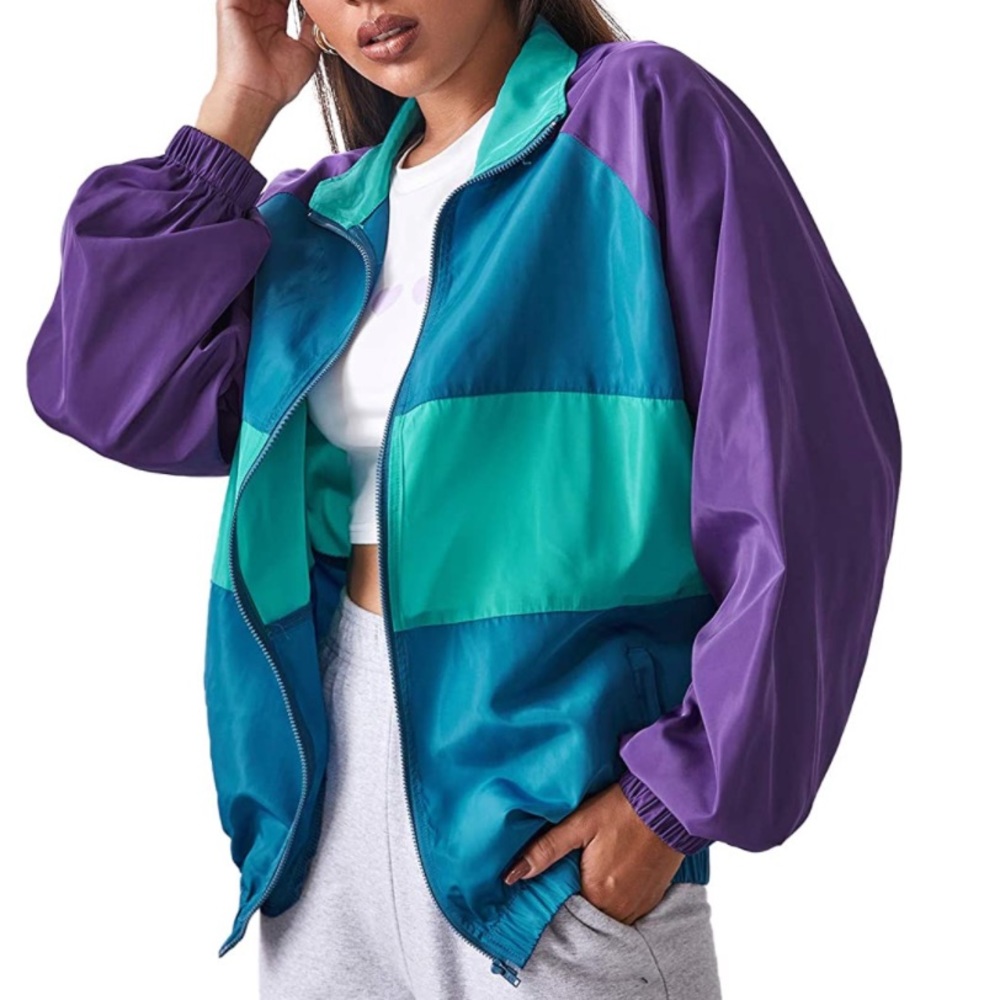 Lightweight Windbreaker Patchwork Sport Jacket